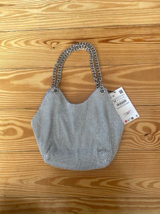 Bolso Zara fiesta plateado