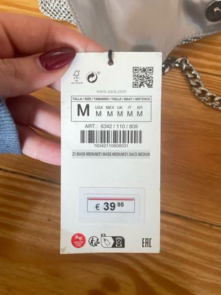 Bolso Zara fiesta plateado