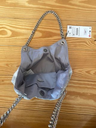 Bolso Zara fiesta plateado
