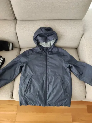 Chaquetas de invierno gris jaspeado azul y negro