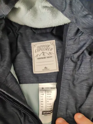 Chaquetas de invierno gris jaspeado azul y negro
