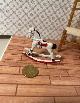 Cavallino dondolo vintage metallo dollshouse