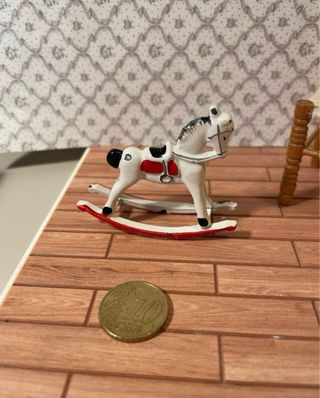 Cavallino dondolo vintage metallo dollshouse