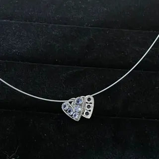 Pendientes Corazón Tanzanita Natural Plata