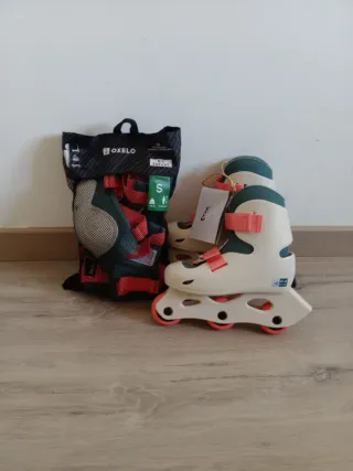 Patines Oxelo Talla 32-34 + Protecciones