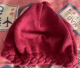 Bufanda y gorro boina buganvilla trenzado