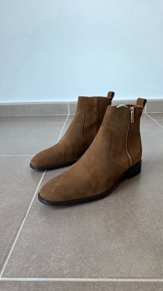 Botín Zara Ante Marrón Talla 44