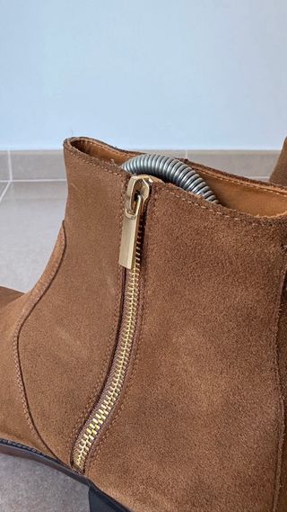 Botín Zara Ante Marrón Talla 44