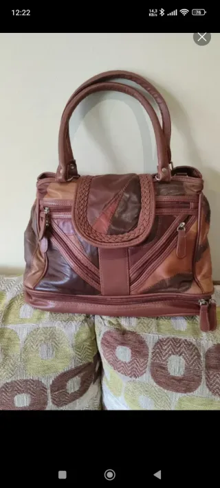 Bolso de piel elegante multicolor