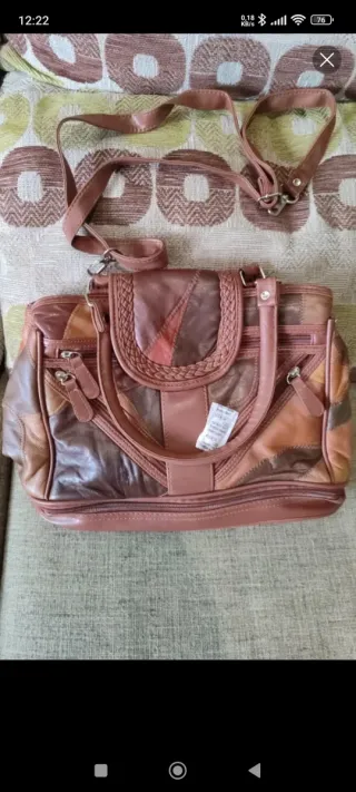 Bolso de piel elegante multicolor