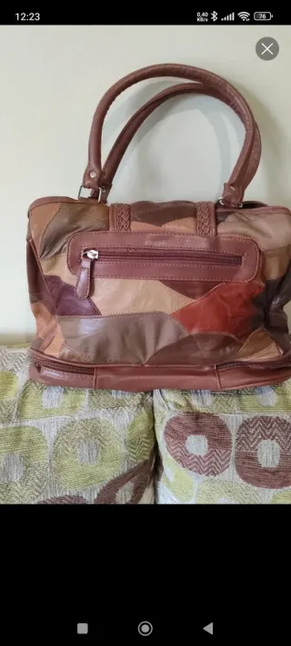 Bolso de piel elegante multicolor