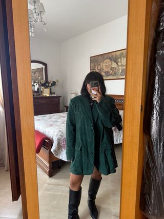 Completo blazer e gonna scozzese verde