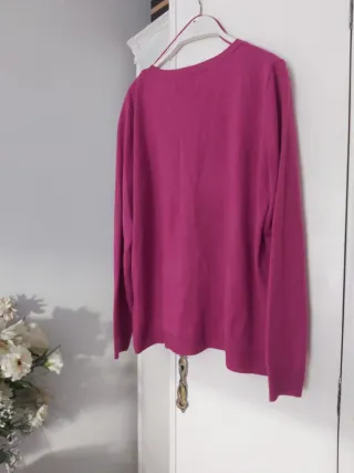 Jersey rosa cuello pico