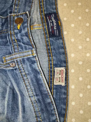 Pantalones Vaqueros Hombre Marrón y Azul