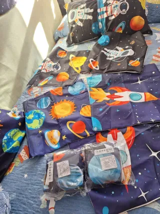 Funda Cojín Espacio Planetas y Cohete