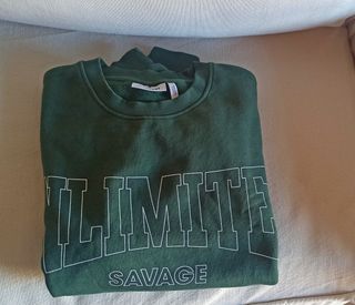 Sudadera Oversize Mujer Verde Talla L grande