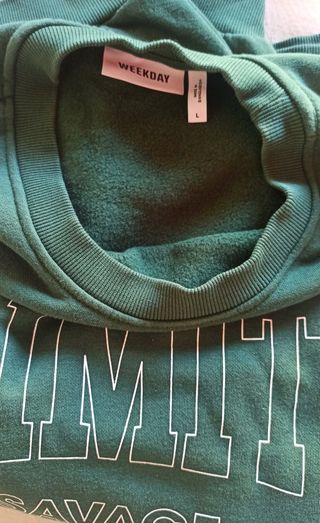 Sudadera Oversize Mujer Verde Talla L grande