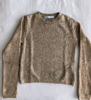 Jersey Zara foil dorado