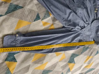 Casaca cuadros azules hecha a mano baserritarra