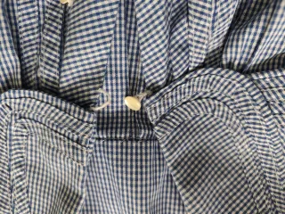 Casaca cuadros azules hecha a mano baserritarra