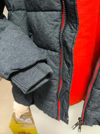 Abrigo Superdry Mujer Gris y Rojo T42