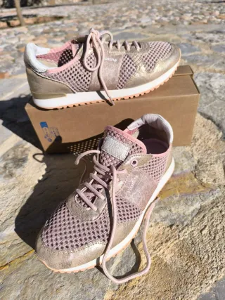 Zapatillas Yumas Mujer Talla 39 Doradas Rosadas