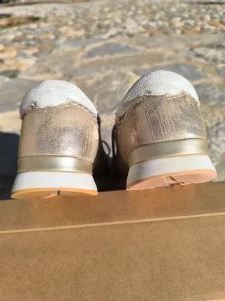 Zapatillas Yumas Mujer Talla 39 Doradas Rosadas