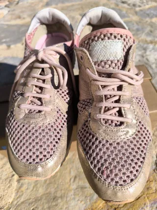 Zapatillas Yumas Mujer Talla 39 Doradas Rosadas