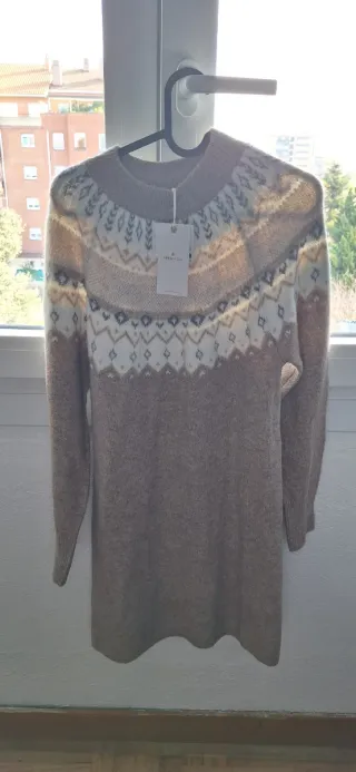 Vestido de punto con estampado Fair Isle