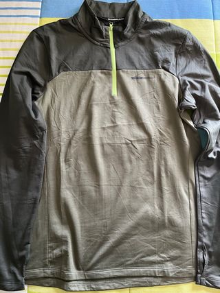 Sudadera running manga larga verde