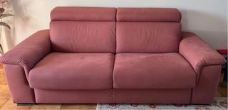 Divano letto rosa in tessuto