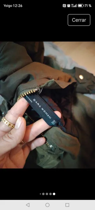 Chaqueta larga Bershka verde militar tipo bomber