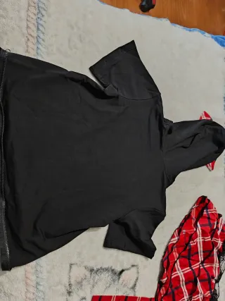 Conjunto Punk Emo Negro y Rojo