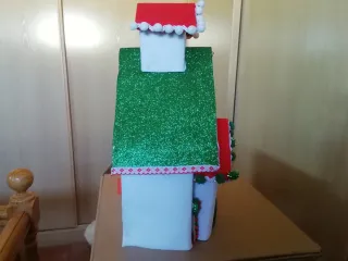 Casita Decoración Navidad Tela