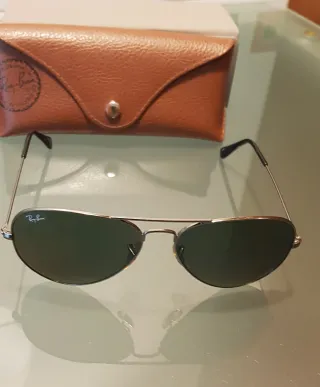Gafas de Sol Ray-Ban Aviator verde/Plata