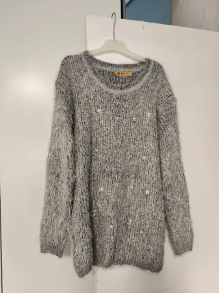 Jersey punto gris talla única