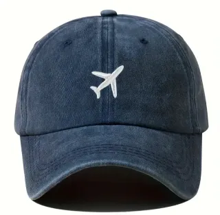 Cappellino Blu con Aereo Stampato