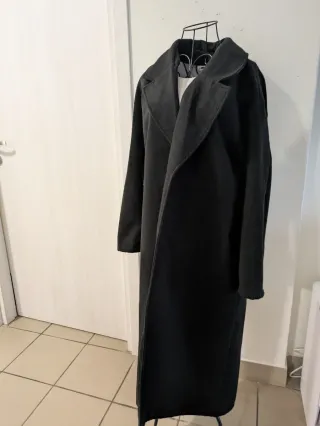 Trench Lungo Nero Penny Lane (Taglia S Over)