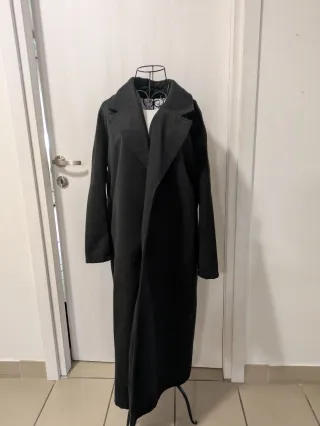 Trench Lungo Nero Penny Lane (Taglia S Over)