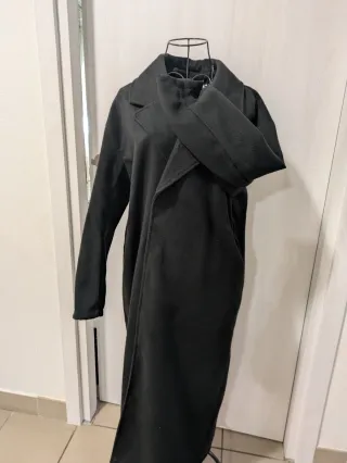 Trench Lungo Nero Penny Lane (Taglia S Over)