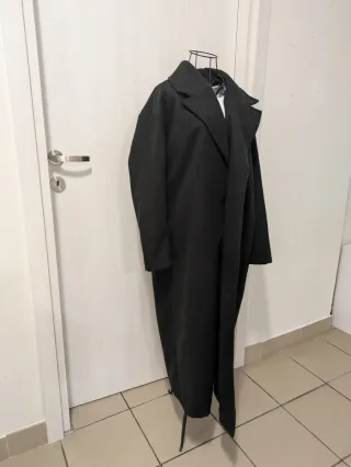 Trench Lungo Nero Penny Lane (Taglia S Over)