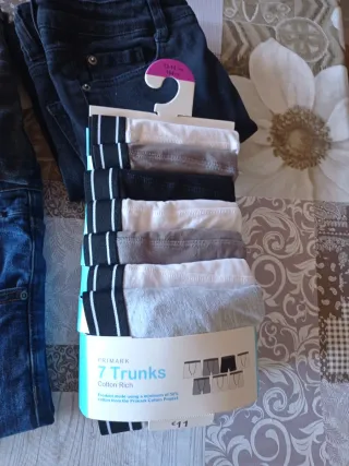 Pack 5 Pantalones Niño 12 años + 7 Boxers