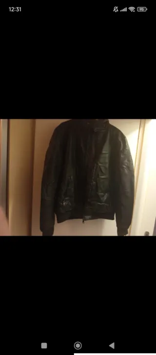 Giubbotto in pelle uomo nero