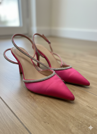 Scarpe décolleté 24Haitch rosa strass 38