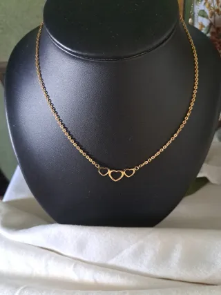Cadena oro 18k 3 corazones