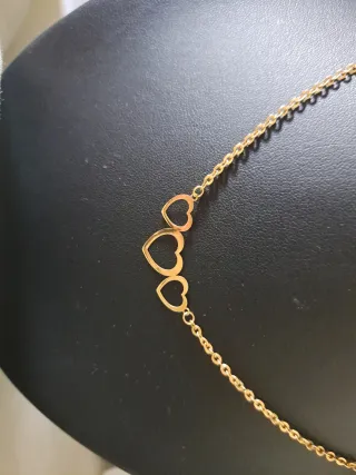 Cadena oro 18k 3 corazones