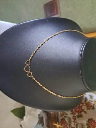 Cadena oro 18k 3 corazones