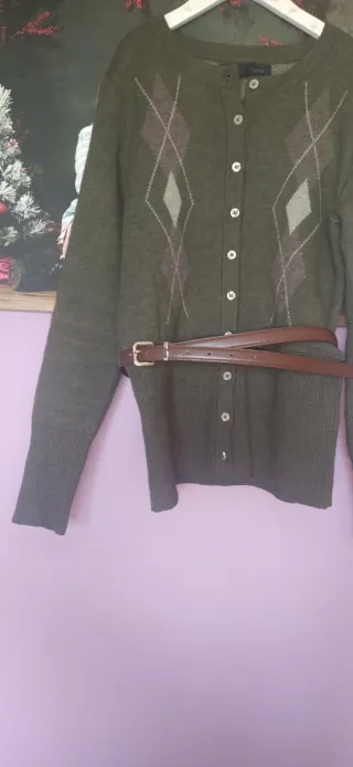 Cárdigan Zara Verde Talla S