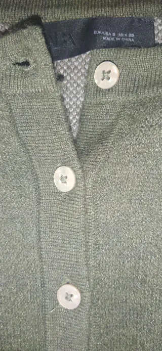 Cárdigan Zara Verde Talla S