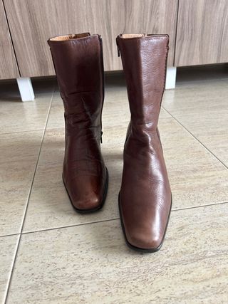 Botín de piel marrón mujer talla 42